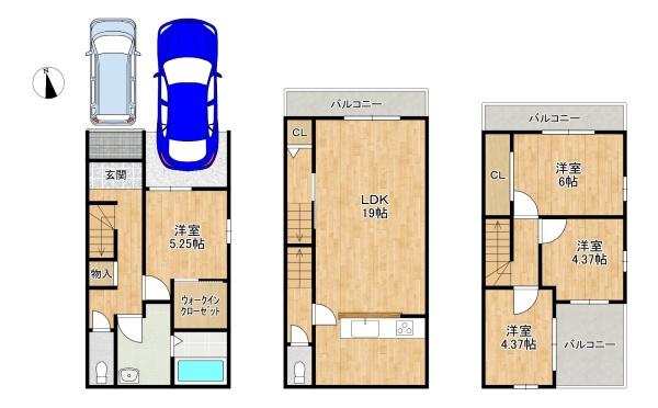 寝屋川市春日町　新築一戸建て　２期１号地