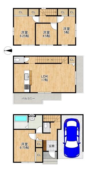 寝屋川市春日町　３期２号棟　新築一戸建て