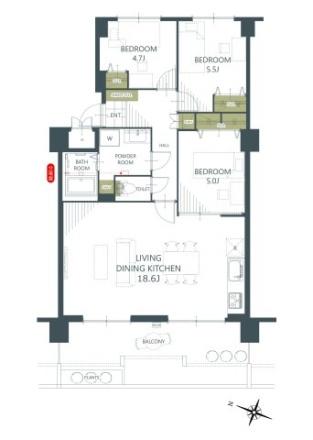 公社山田西第二次団地A8棟　中古マンション