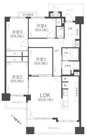 オークヒルズ香里四番館　中古　マンション