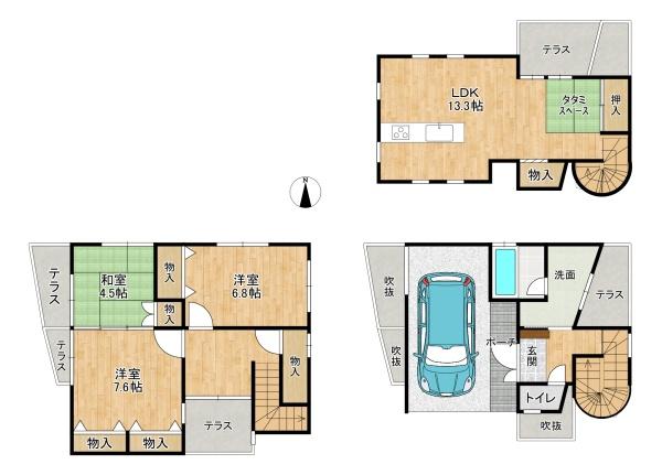 枚方市村野本町の中古一戸建て