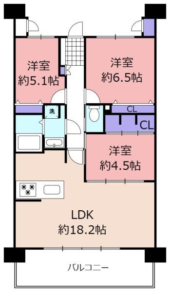 ライオンズマンション鴻池新田(間取り)