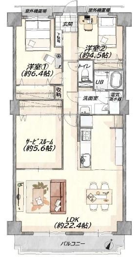 【仲介手数料割引20％OFF】箕面東コーポラスB棟　フルリフ