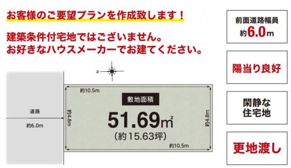 高槻市津之江北町建築条件なし土地