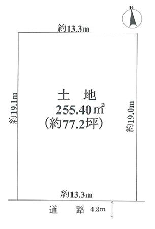茨木市鮎川３丁目　建築条件なし土地