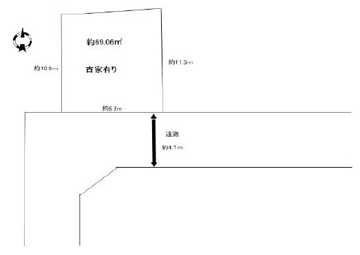 高槻市竹の内町　建築条件なし土地