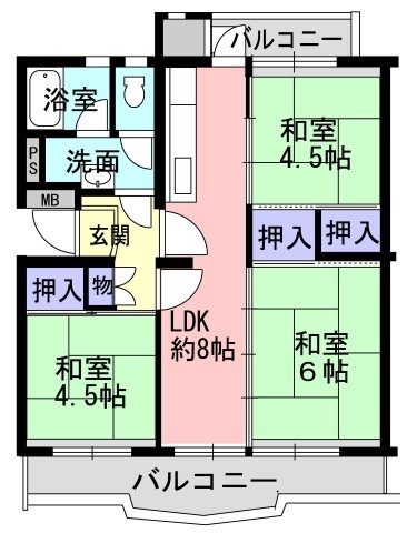 陽和台第4住宅・9号棟・2階部分