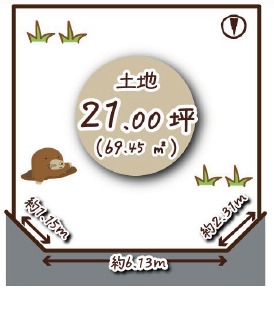 高槻市東五百町２丁目　建築条件なし土地
