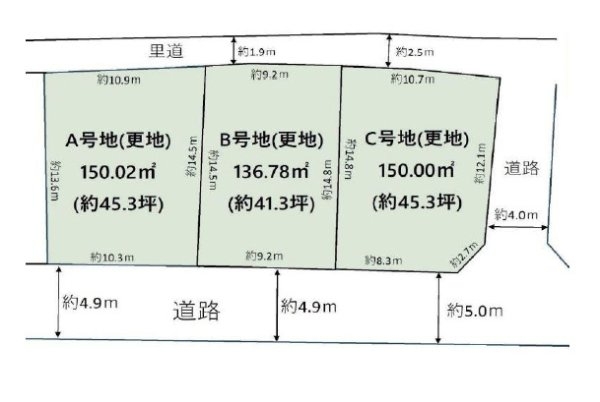 茨木市西安威１丁目C号地　建築条件なし土地