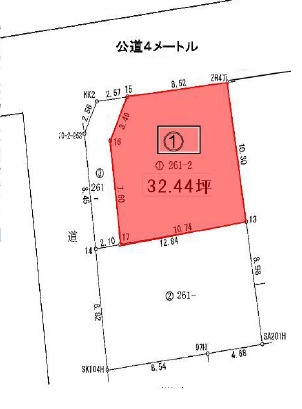 茨木市郡山2丁目１号地　建築条件なし土地