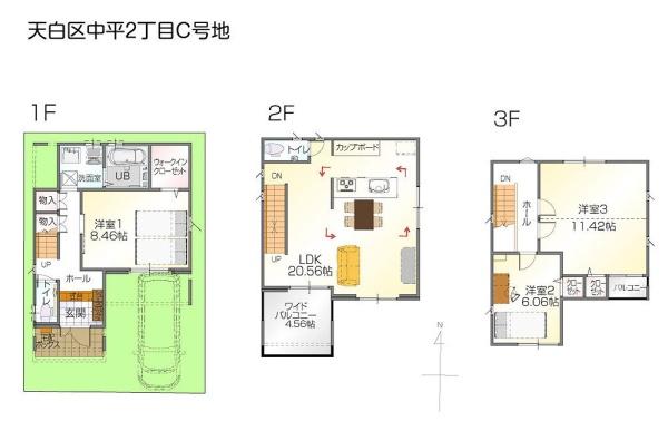 新築分譲住宅　天白区中平　Ｃ号地