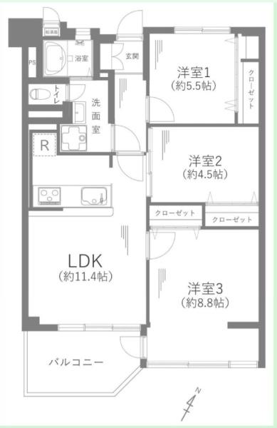 猪子石北住宅　1号棟