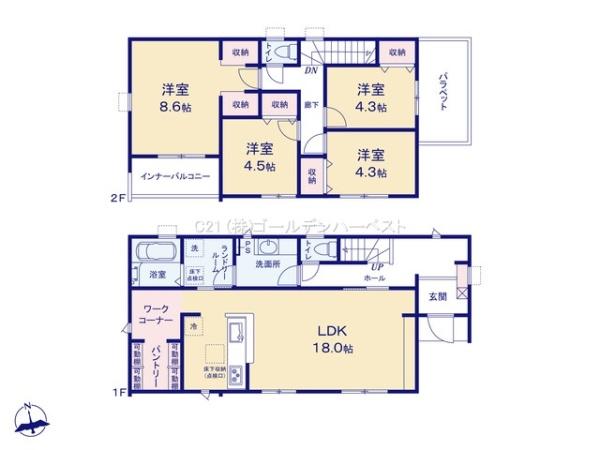 リーブルガーデン　ひたちなか市阿字ヶ浦町第4　1号棟