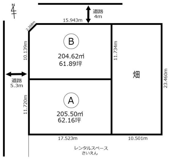 桜井町薬師田Ａ区画サービス業開や近隣の新家分家用地