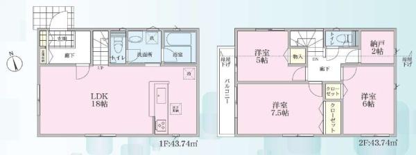 クレイドルガーデン旭区善部町第8全2棟　1号棟
