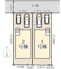リーブルガーデン港北区大曽根3丁目全2棟 1号棟(全体区画図)