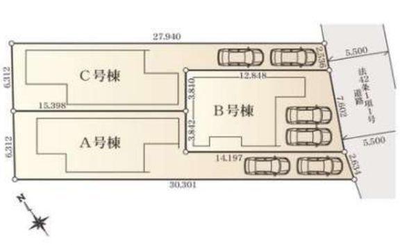 旭区金が谷1丁目全3棟　B号棟