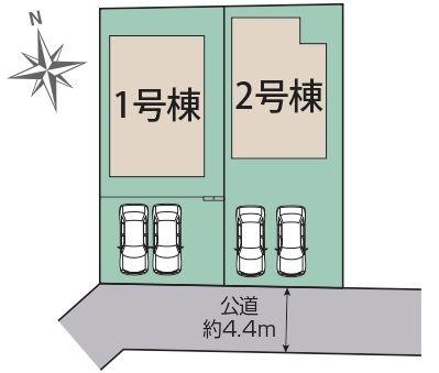 ブルーミングガーデン旭区万騎が原全2棟 2号棟(全体区画図)