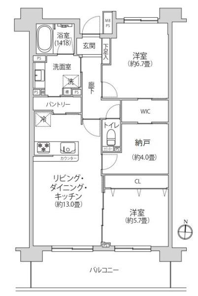 クリオ北新横浜伍番館(間取り)