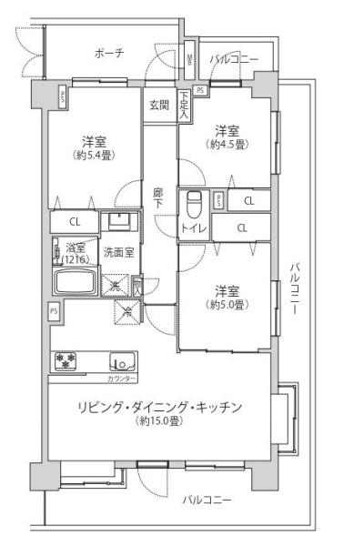 ライオンズマンション綱島東(間取り)