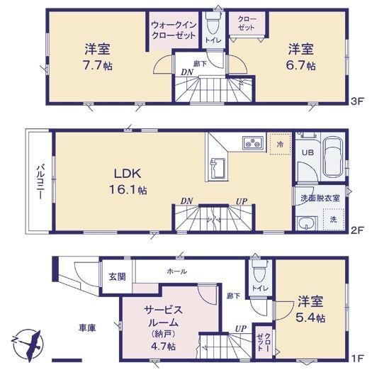 テイラーハウス神奈川区白幡東町全2棟　B棟