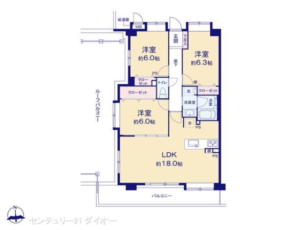 バームステージ綾瀬壱番館８Fフルリノ