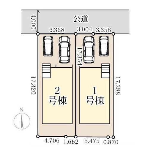 横浜市港北区大曽根3丁目の新築一戸建(全体区画図)