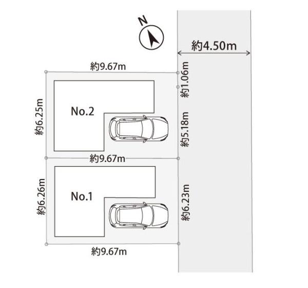 相模原市南区古淵1丁目の新築一戸建(全体区画図)