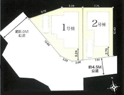 横浜市旭区金が谷2丁目の新築一戸建(全体区画図)