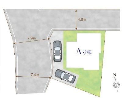 横浜市栄区元大橋1丁目の新築一戸建(区画図)