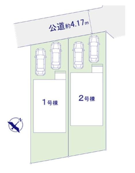 横浜市旭区東希望が丘の新築一戸建(全体区画図)