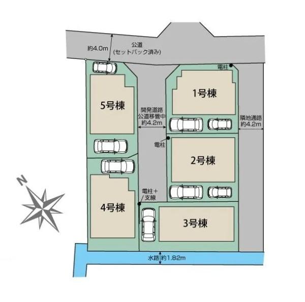 茅ヶ崎市円蔵の新築一戸建(全体区画図)