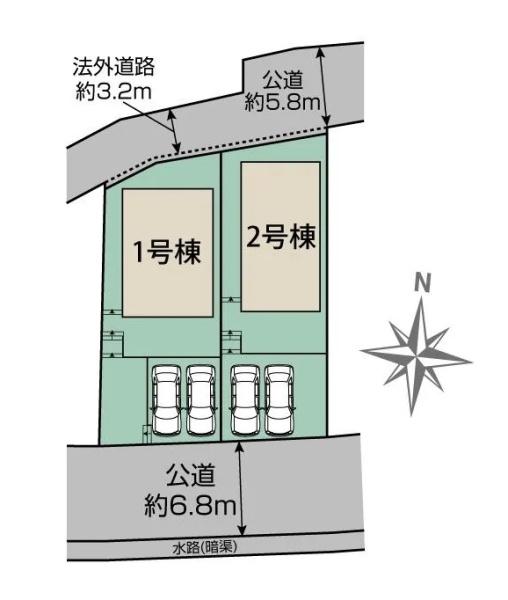 藤沢市用田の新築一戸建(全体区画図)