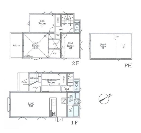 横浜市港南区下永谷5丁目の新築一戸建(間取り)