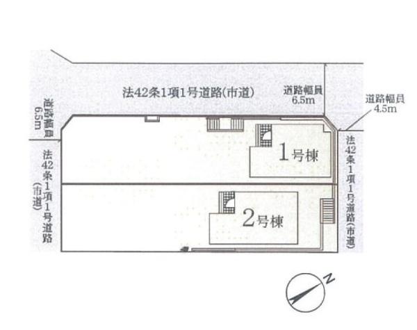 横浜市港南区下永谷5丁目の新築一戸建(全体区画図)