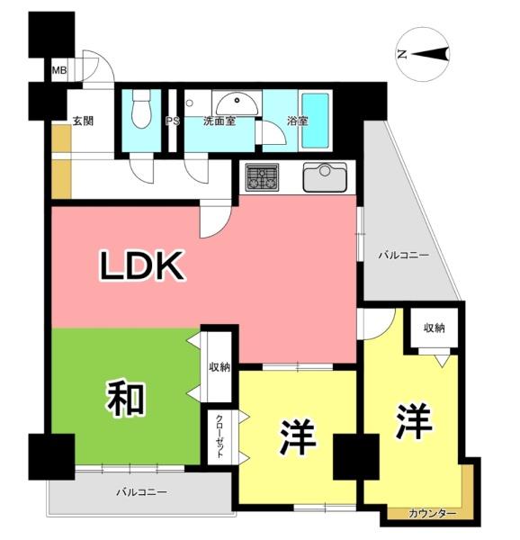 マンション中央