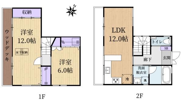 生駒市谷田町の中古テラスハウス