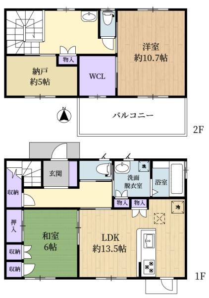 生駒市中菜畑2丁目の中古一戸建て(間取り)