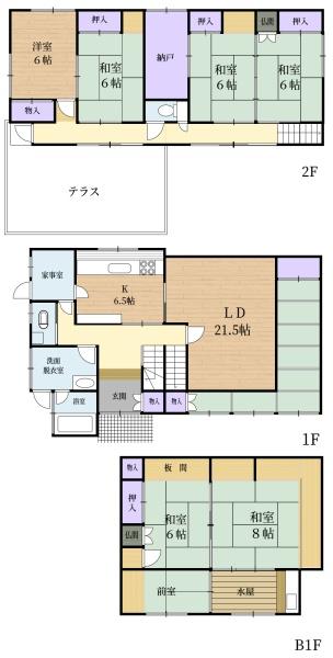 生駒市あすか野北2丁目の中古一戸建て(間取り)