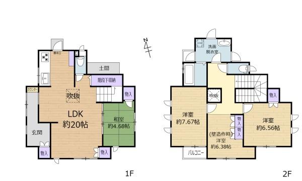 奈良市五条西2丁目の中古一戸建て(間取り)