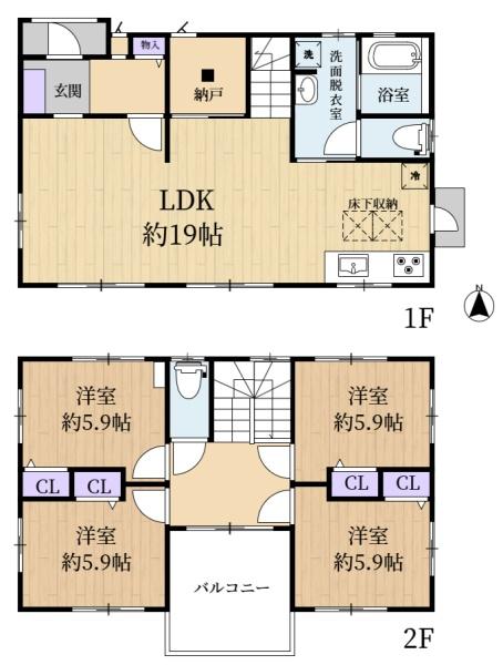 生駒市南山手台の中古一戸建て(間取り)