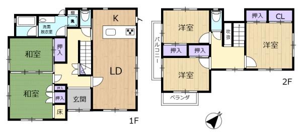 生駒市白庭台5丁目の中古一戸建て(間取り)