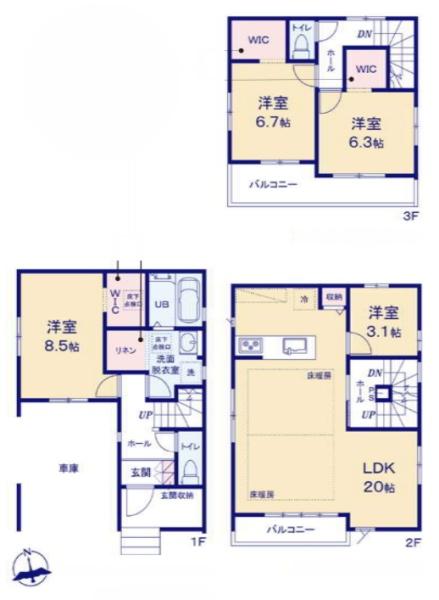 江戸川区鹿骨１丁目の新築一戸建
