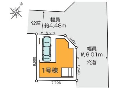 葛飾区金町4丁目の新築一戸建(区画図)