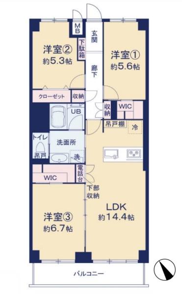 グリーンヒル西葛西1号館(間取り)