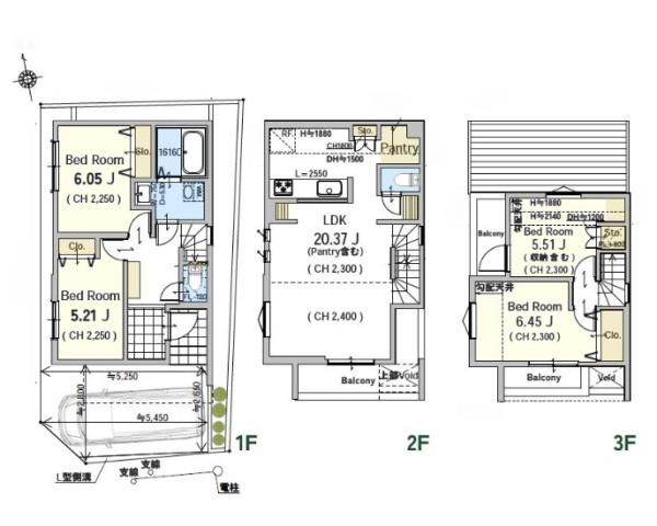 葛飾区小菅2丁目の新築一戸建(間取り)
