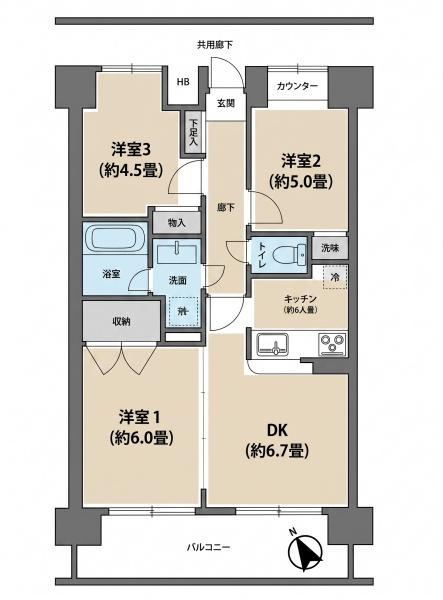コスモお花茶屋参番館　1103号室