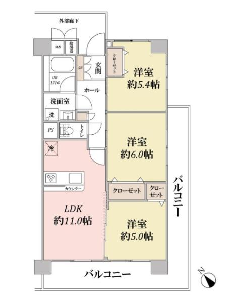 鎌倉町パークファミリア　606号室