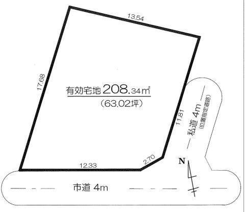 上座　建築条件無し売地