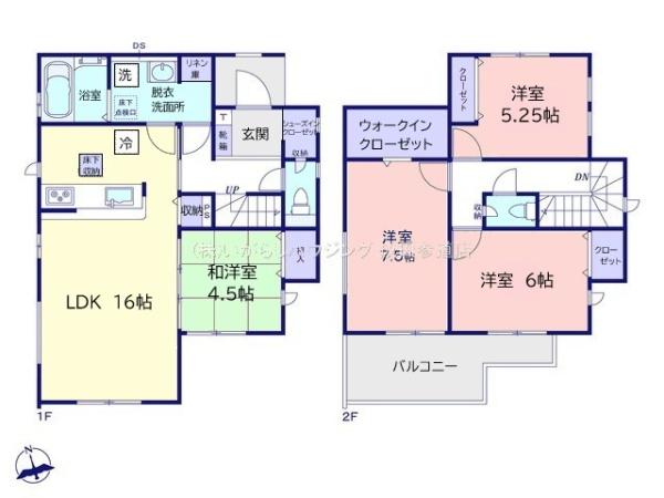 富里市御料全9棟 6号棟(間取り)
